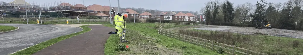 Group of trainees practising cable avoidance techniques outdoors